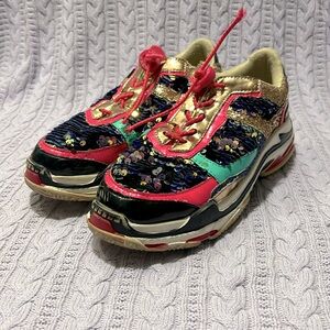 Cape Robin Sequin and Colorful shoes. Size 7-8 women’s.